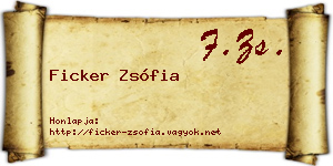 Ficker Zsófia névjegykártya